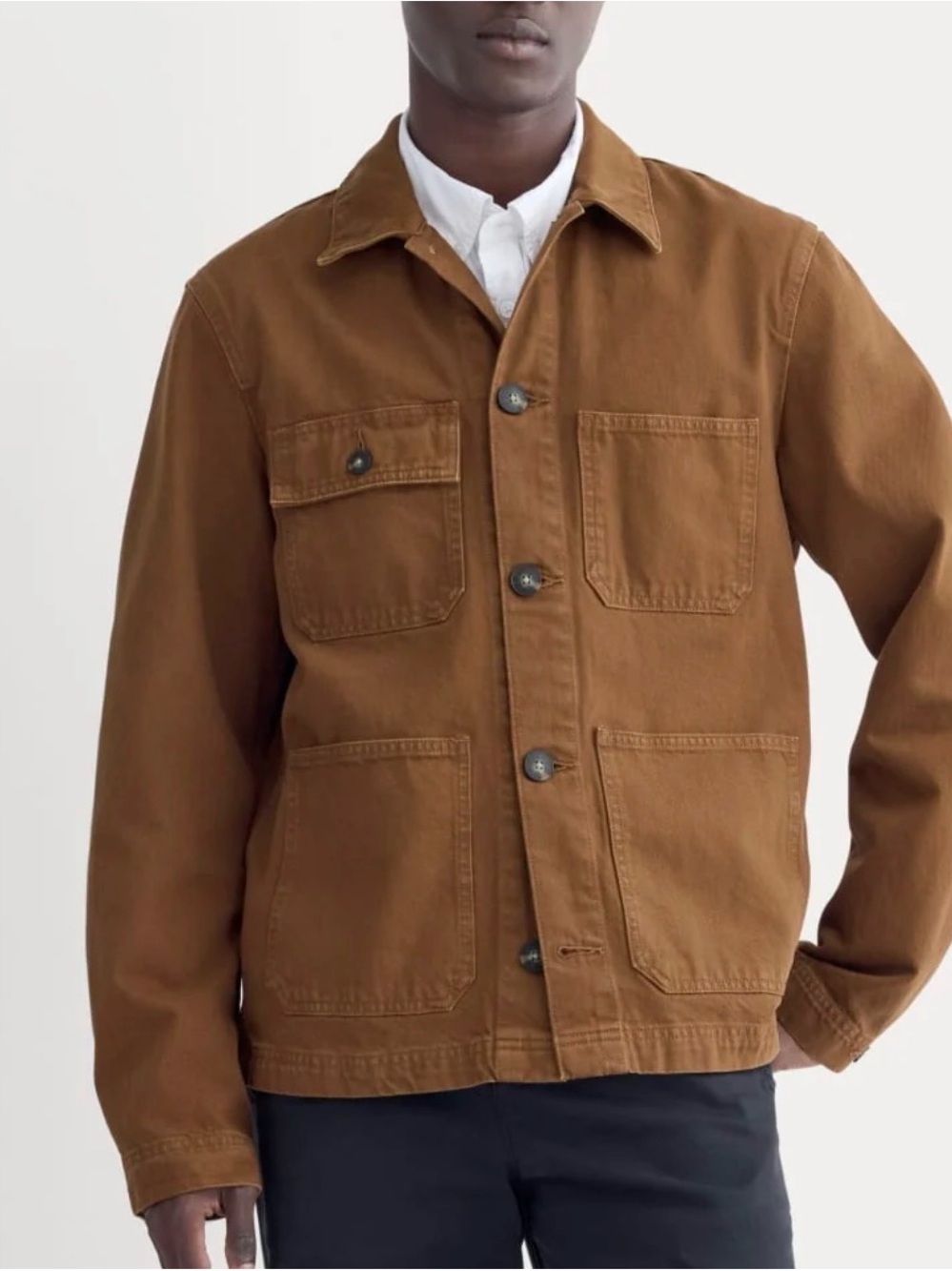 NWT- Everlane Organic Cotton- Men’s Brown Canvas Work Shirt Jacket- XL